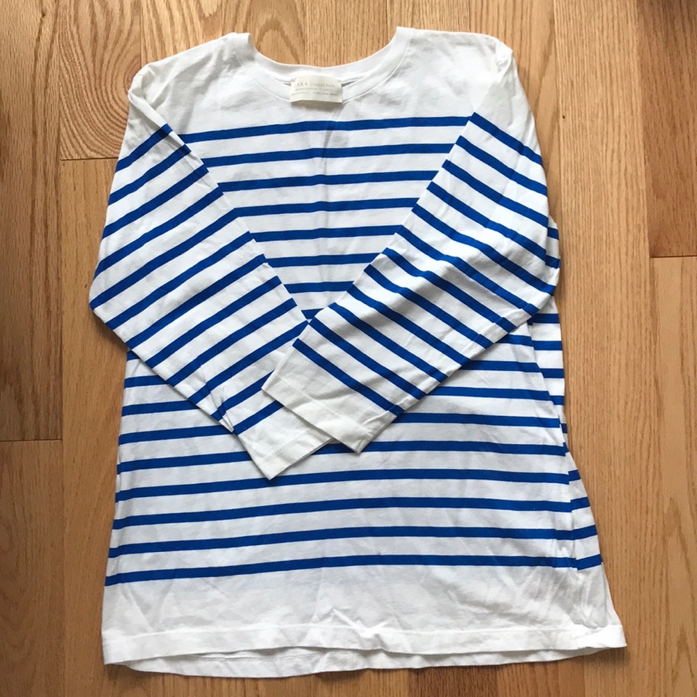 Zara Cotton Striped Long Sleevd Tee
